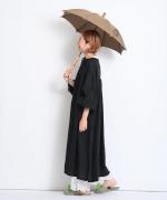 きつねのたすき/長日傘/麻無地サンドベージュ